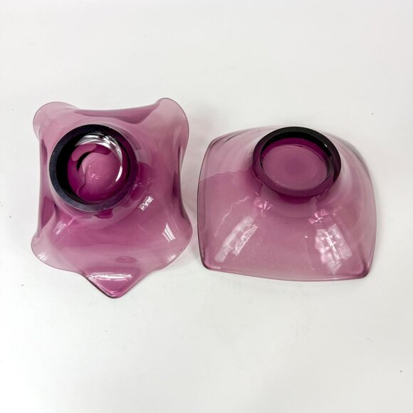 Viking Epic Amethyst Purple Glass Square Bob Bon and handkerchief Bowls - Picture 5 of 7